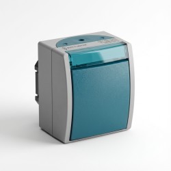 BUSCH JAEGER Ocean - Wippschalter Wassergeschützt 1-fach - AP grau blaugrün — Buy in Cyprus with Fast Delivery