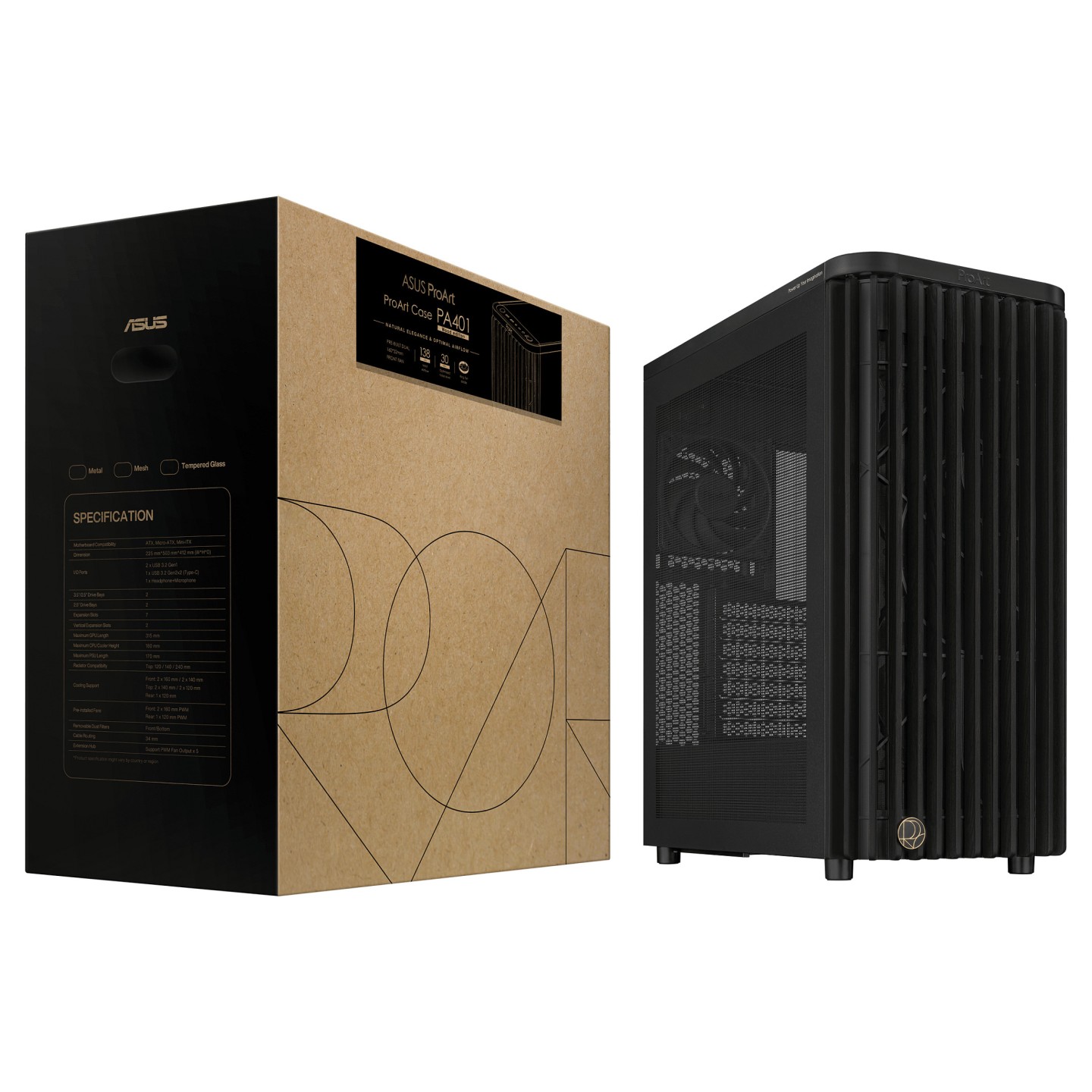 ASUS PROART PA401 WOOD MESH PWM BLACK — Buy in Cyprus with Fast Delivery