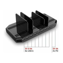 LINDY 10-Port USB-Ladestation 120W. 2xUSB-C 5V3A 8xUSB 2.4A — Buy in Cyprus with Fast Delivery
