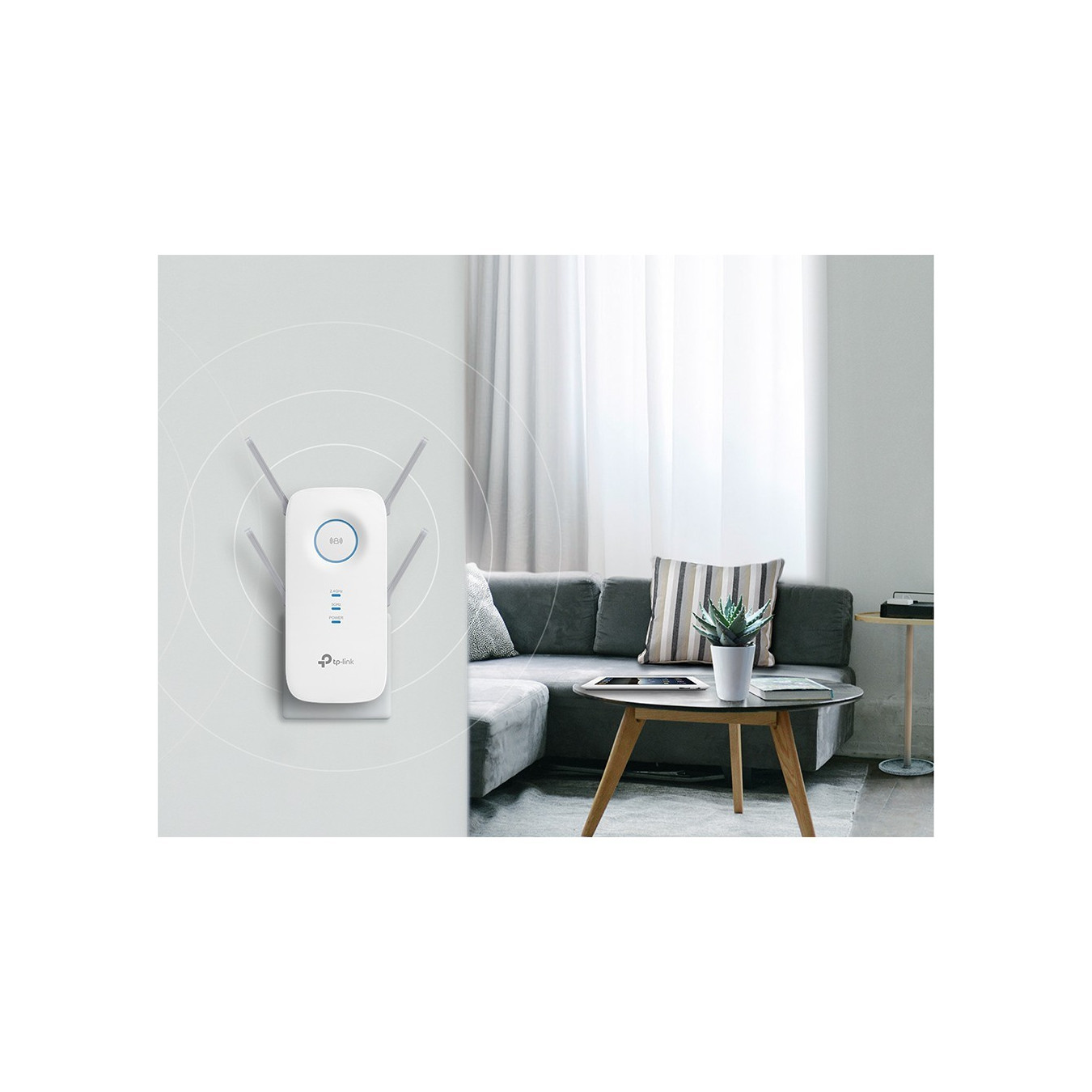 TP-Link RE650 - AC2600 Dual-Band Wi-Fi Extender - White, 4 External Antennas, Gigabit Ethernet