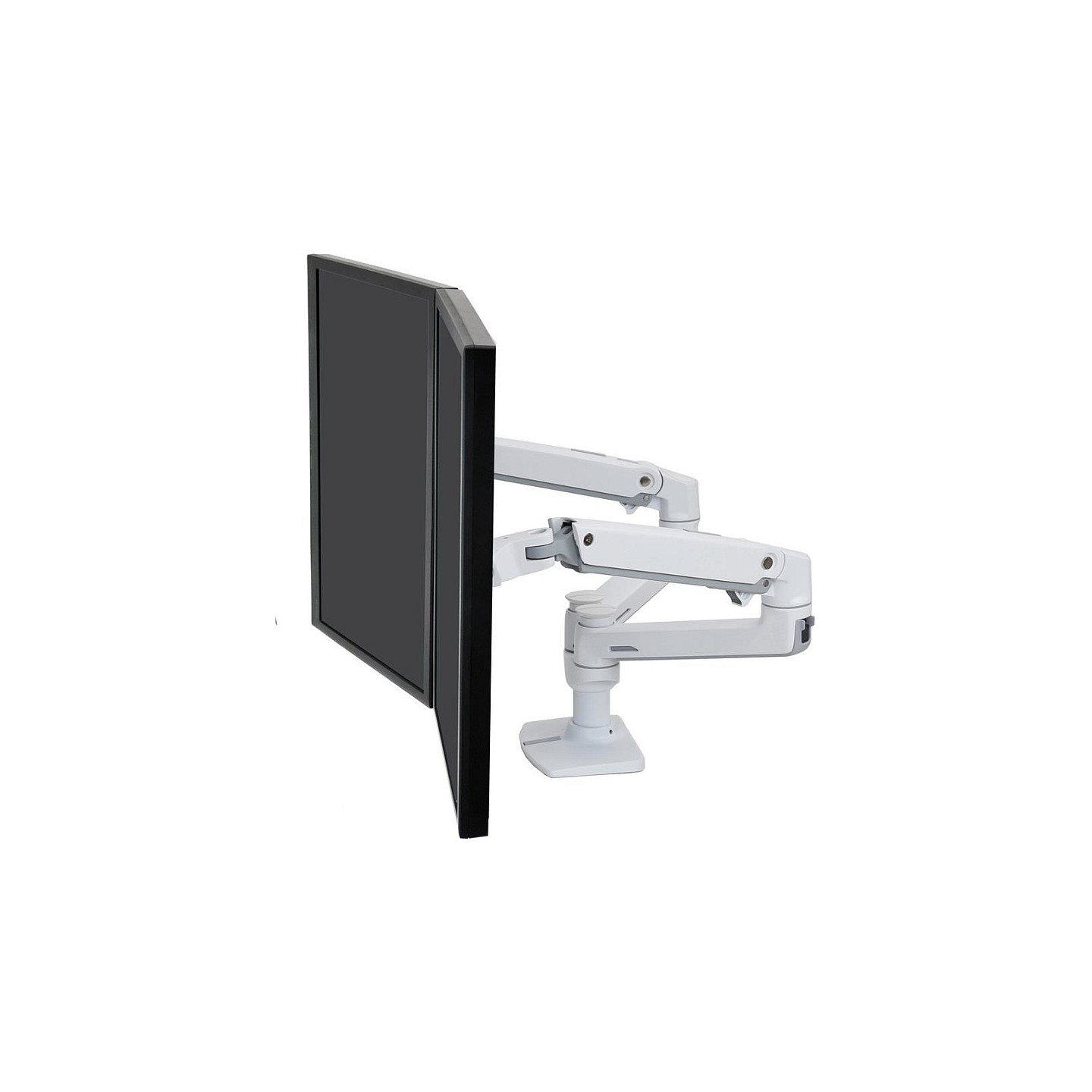 ERGOTRON LX-Montagearm fuer 2 Monitore nebeneinander weiss 68cm 27Zoll bis 33cm anheben max 18kg.belastbar VESA 75x75...