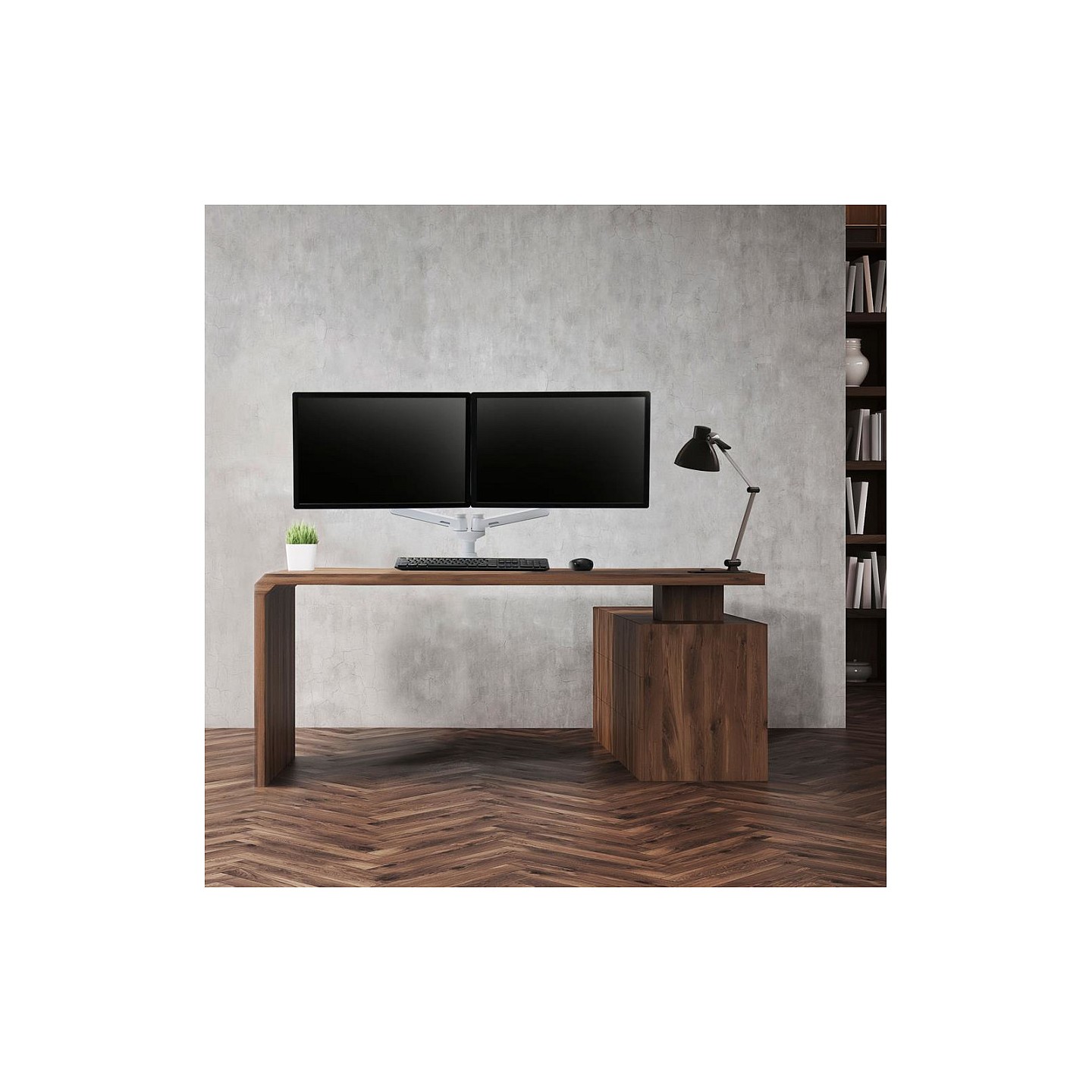 ERGOTRON LX-Montagearm fuer 2 Monitore nebeneinander weiss 68cm 27Zoll bis 33cm anheben max 18kg.belastbar VESA 75x75...