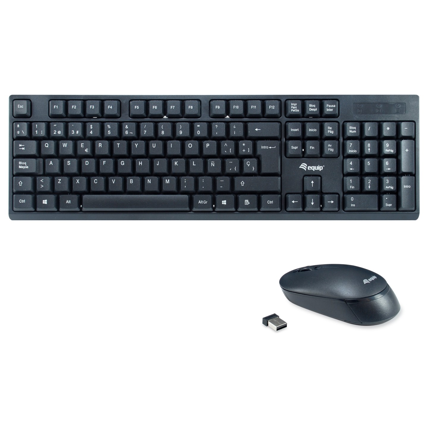 Equip Wireless Tastatur + Maus. Layout spanisch schwarz — Buy in Cyprus with Fast Delivery