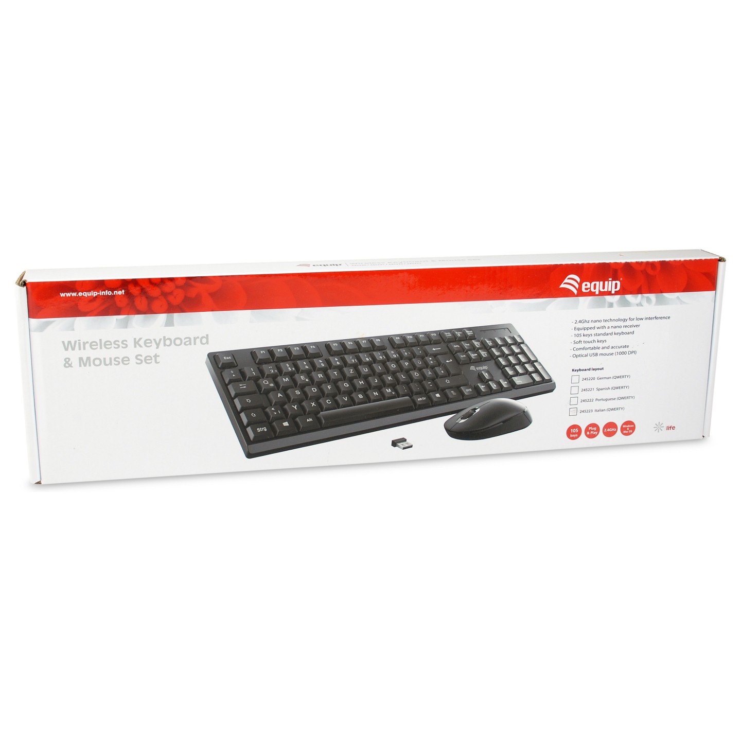 Equip Wireless Tastatur + Maus. Layout spanisch schwarz — Buy in Cyprus with Fast Delivery