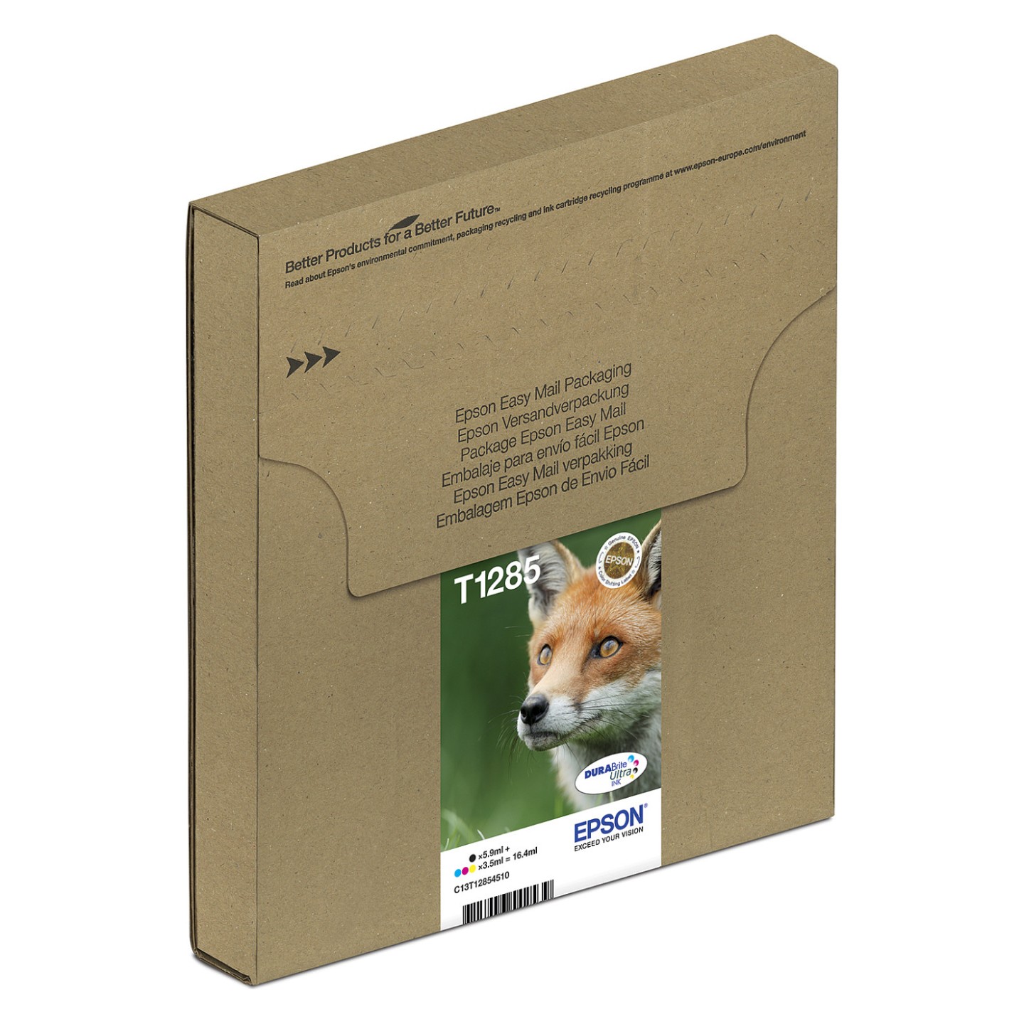 Epson Original Easy Mail Packing T1285 Fuchs Druckerpatronen 4er Multipack BK C M Y (C13T12854511)