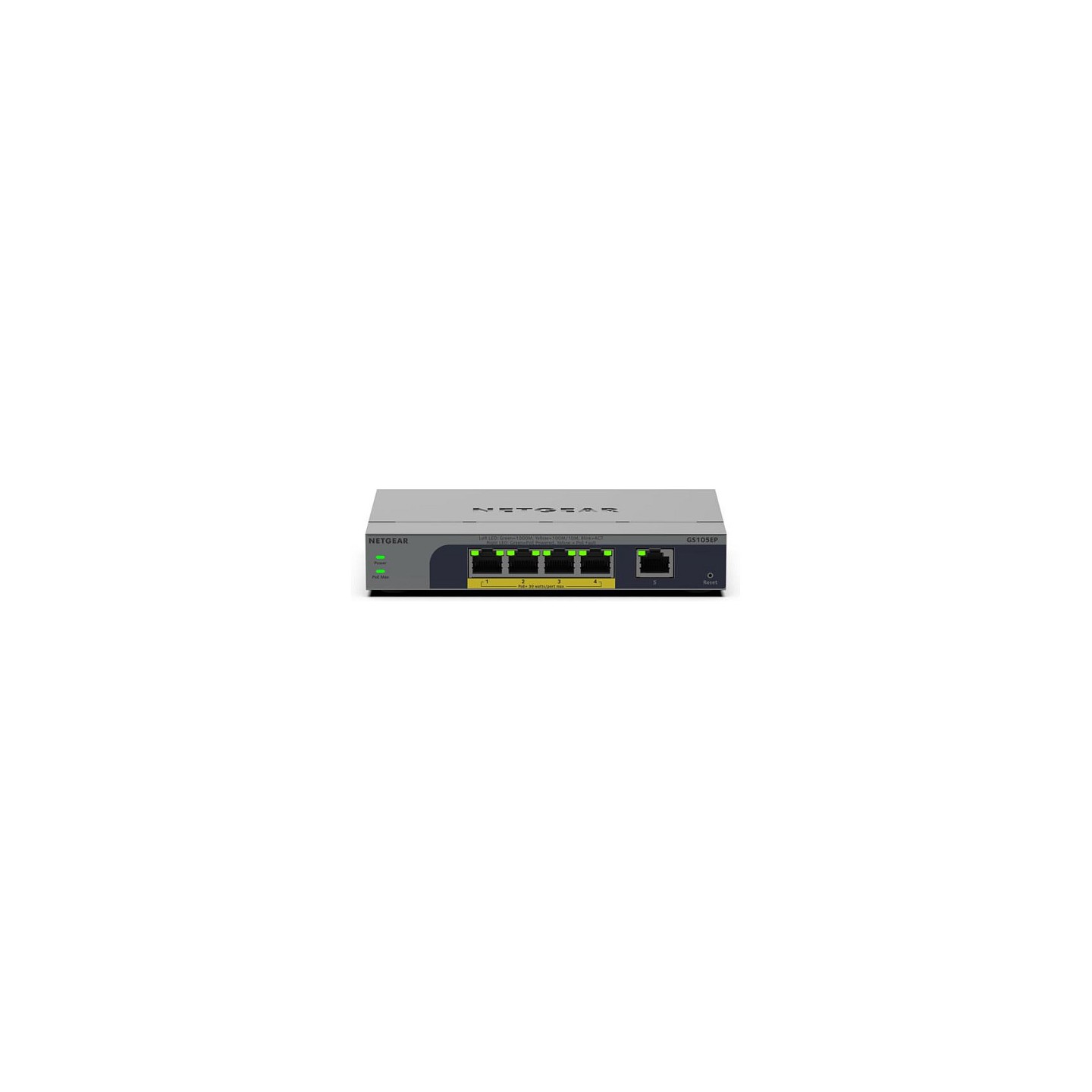 NETGEAR Easy Smart GS105EP - Switch - L3 - Smart - 1 x 10 100 1000 + 4 x 10 100 1000 (PoE+) - Desktop. wandmontierbar...