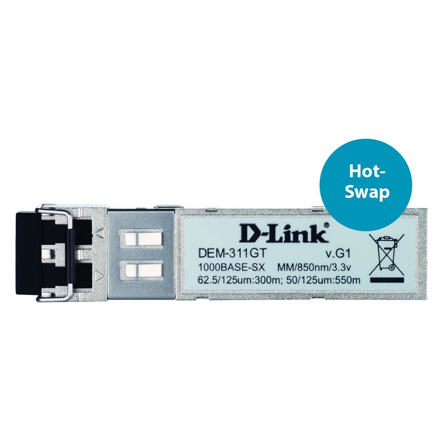 D-Link MiniGBIC SFP 1000BaseSX - DEM-311GT - Multimode LC, 850nm, 550m, Metallic — Buy in Cyprus with Fast Delivery
