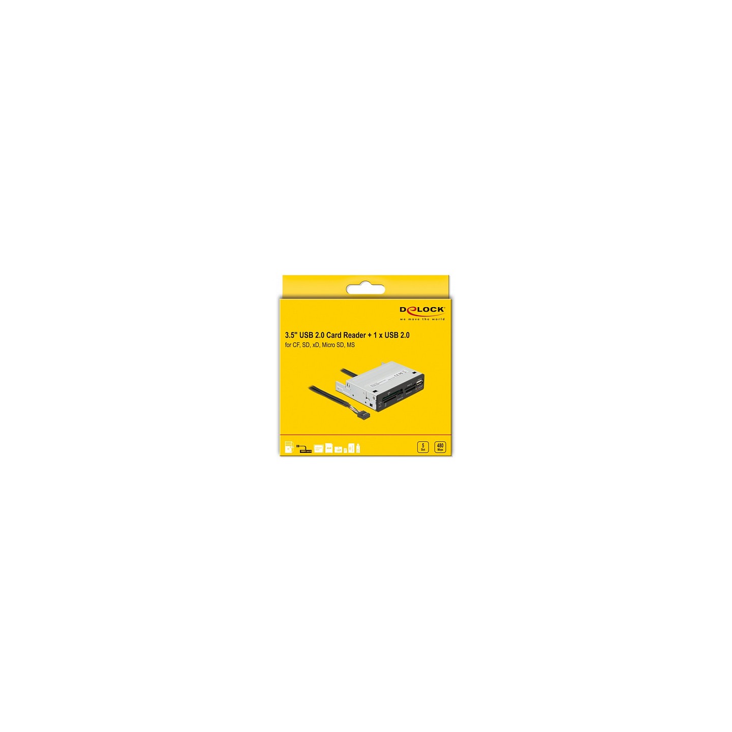 Delock 3.5? USB 2.0 Card Reader 5 Slot + 1 x USB 2.0 Typ-A Buchse — Buy in Cyprus with Fast Delivery