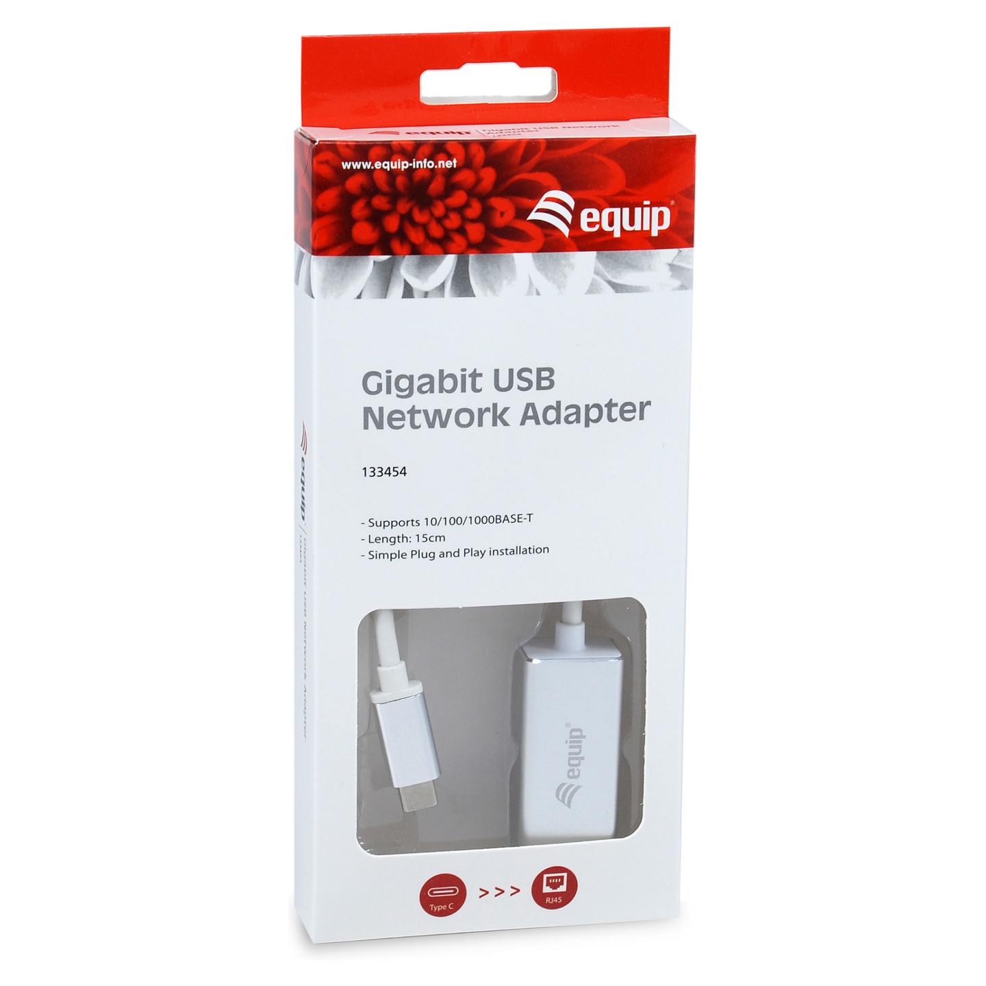 Equip Adapter USB-C - to RJ45 10 100 1000 0.15m si — Buy in Cyprus with Fast Delivery