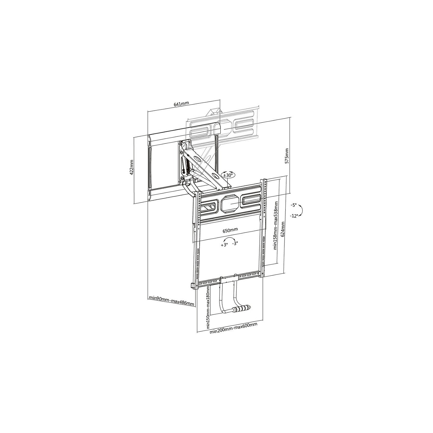 Equip Wandhalterung 43'-50' 1TFT PullDown 4Gelenke 35Kg sw lite Retail — Buy in Cyprus with Fast Delivery