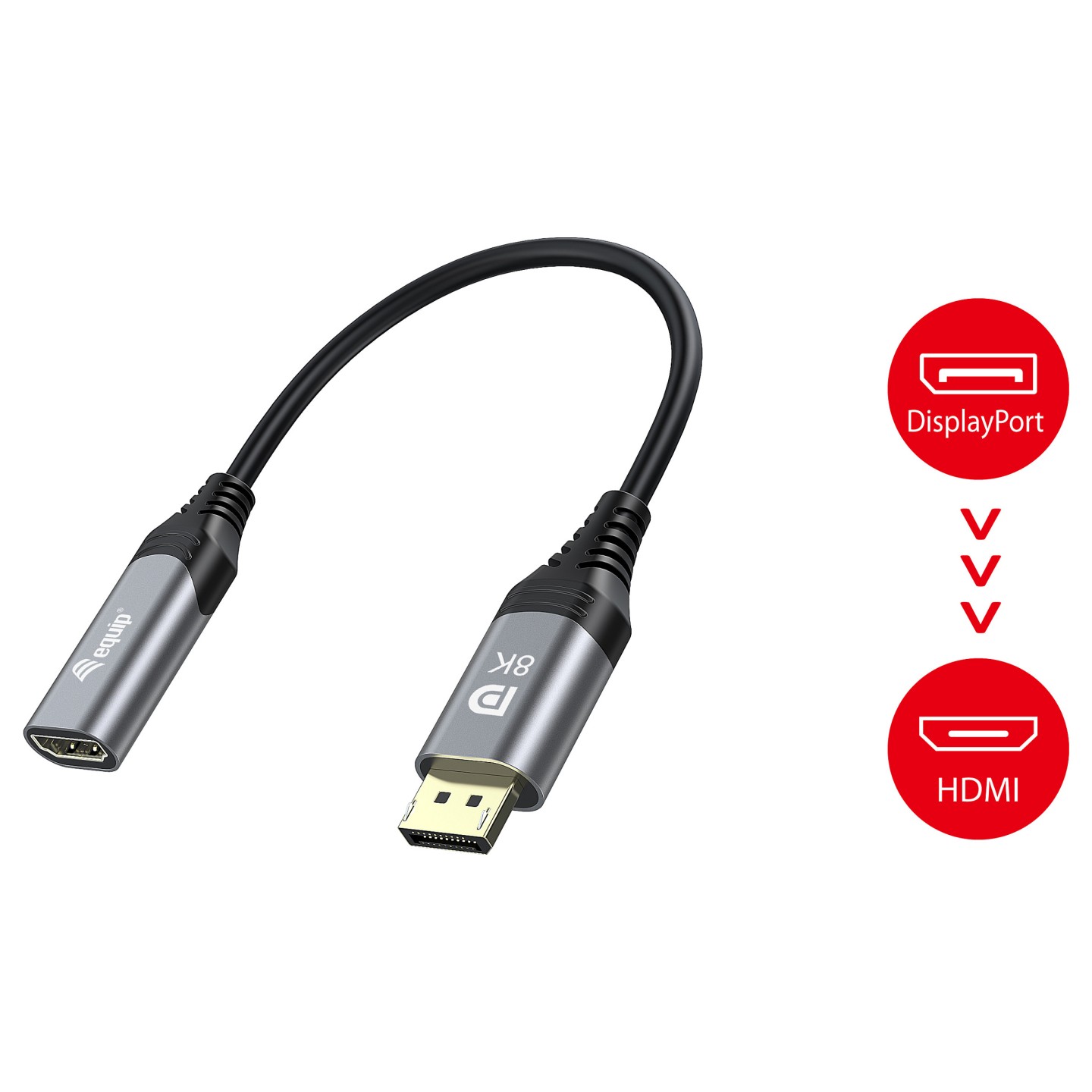 Equip Displayport- to HDMI Adapter 1.4 St Bu 8K 60Hz grau — Buy in Cyprus with Fast Delivery