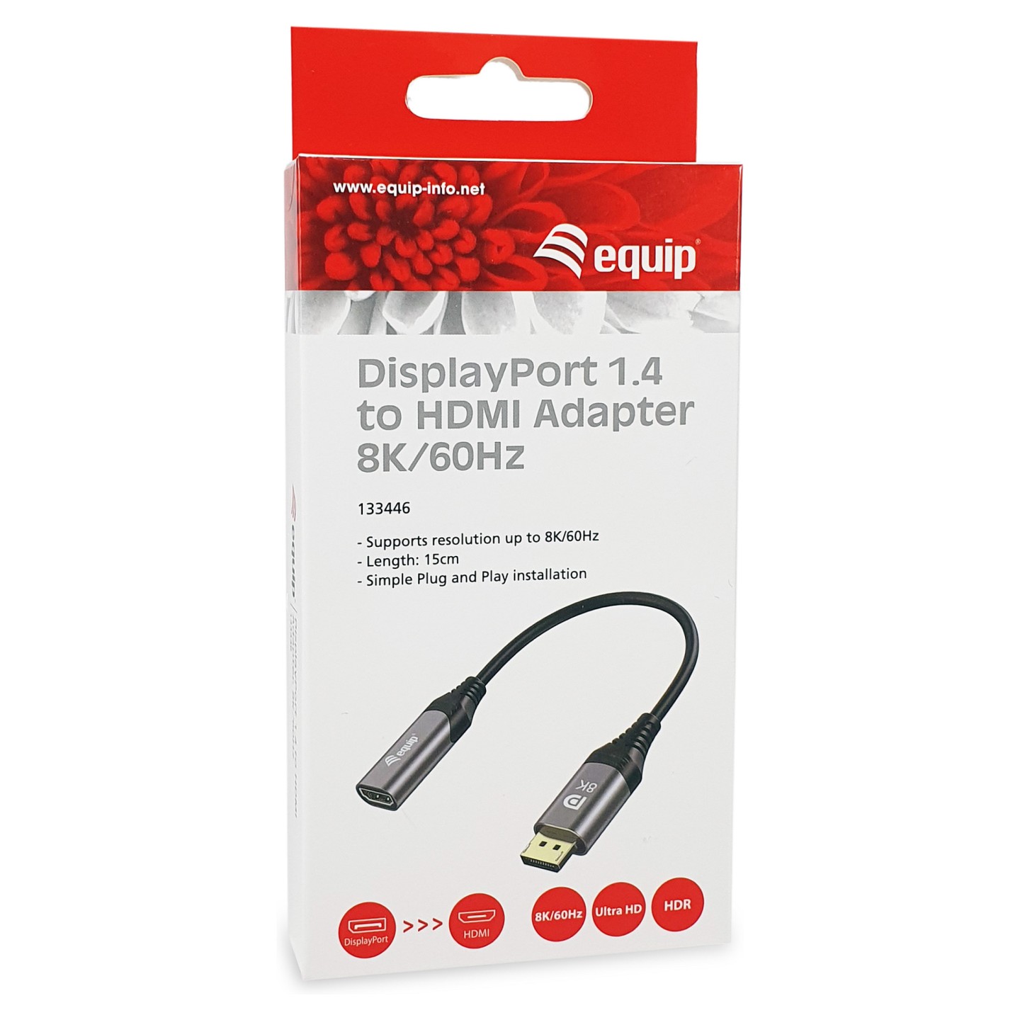 Equip Displayport- to HDMI Adapter 1.4 St Bu 8K 60Hz grau — Buy in Cyprus with Fast Delivery