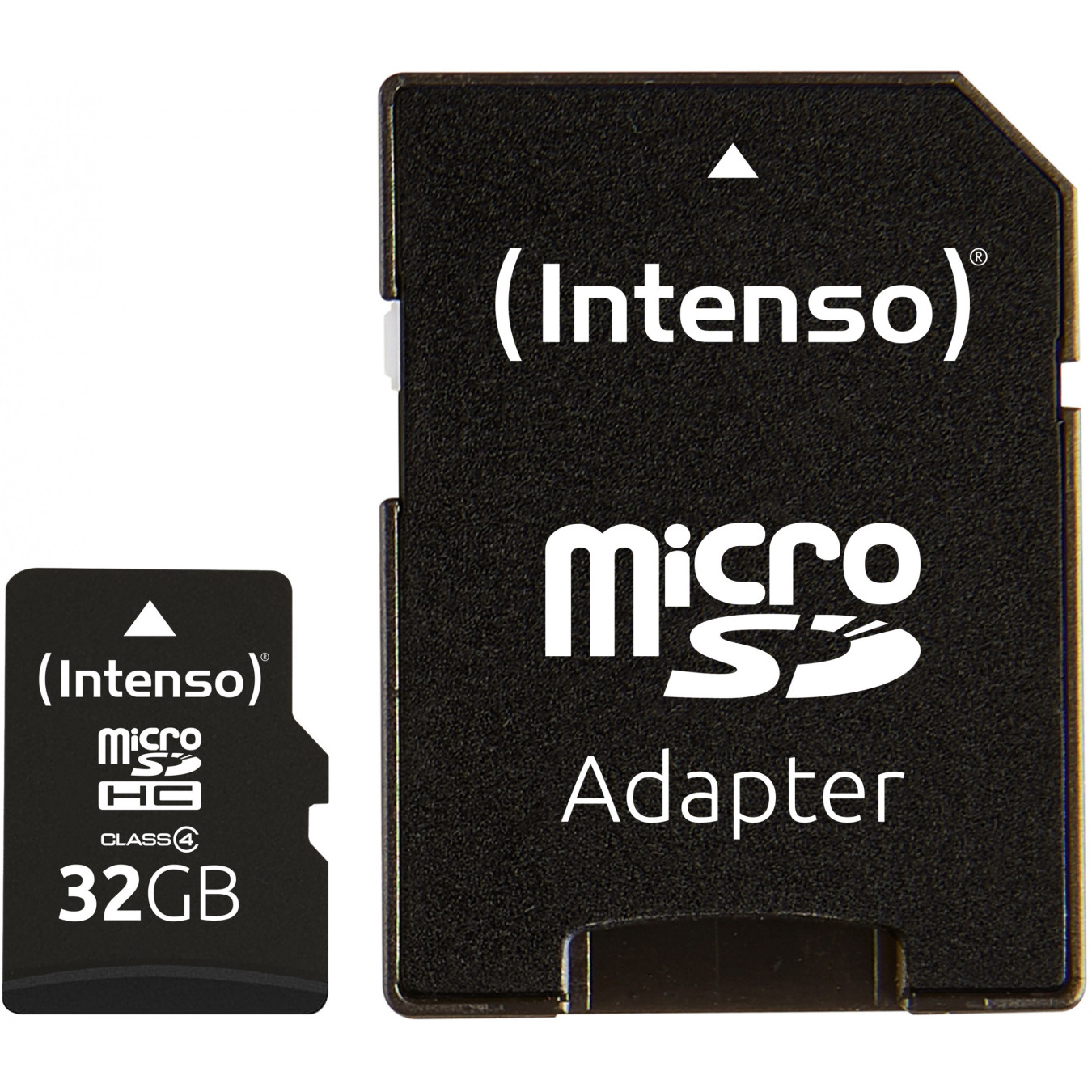 Intenso microSDHC 32GB - 3403480 - Class 4, 20 MB/s Read, 5 MB/s Write, Black, incl. SD Adapter