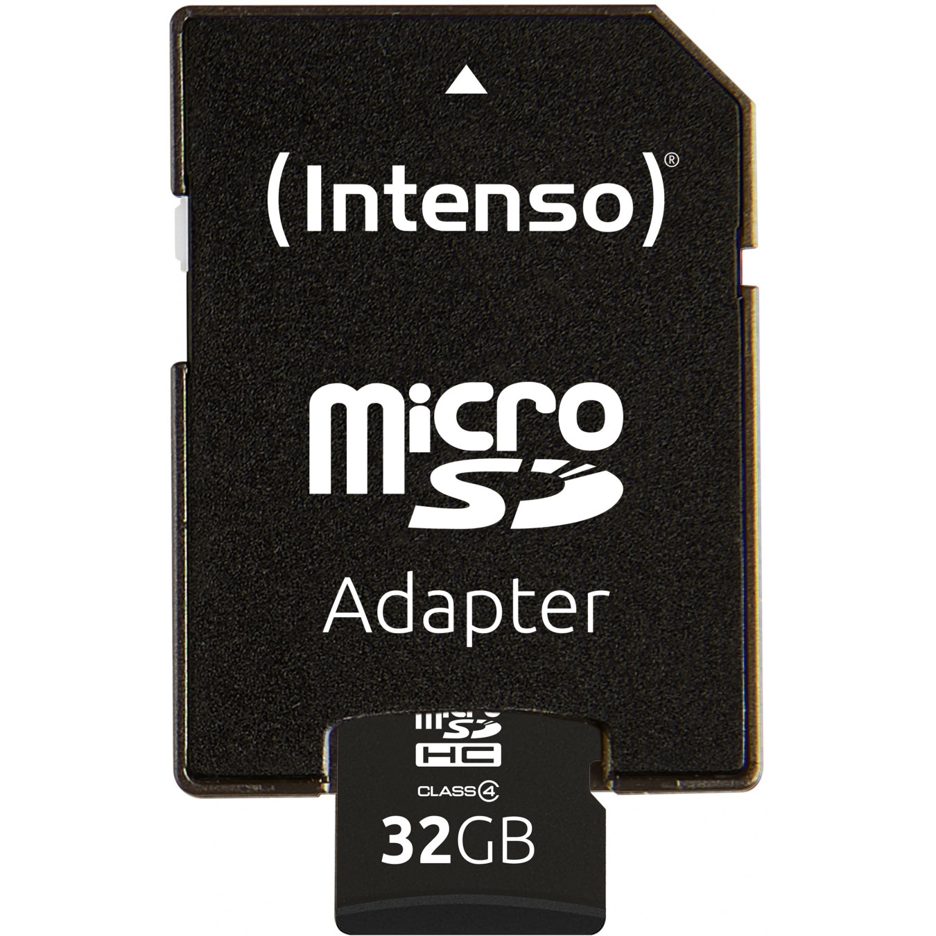 Intenso microSDHC 32GB - 3403480 - Class 4, 20 MB/s Read, 5 MB/s Write, Black, incl. SD Adapter