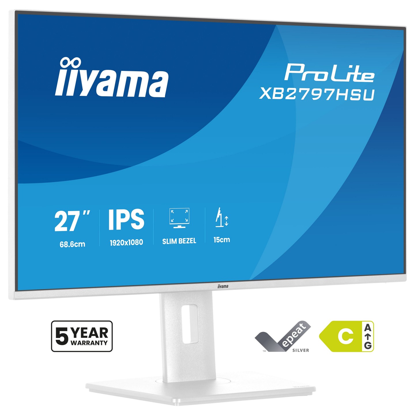 IIYAMA 68.6cm (27') XB2797HSU-W1 16:9 HDMI+DP+2xUSB-C IPS — Buy in Cyprus with Fast Delivery