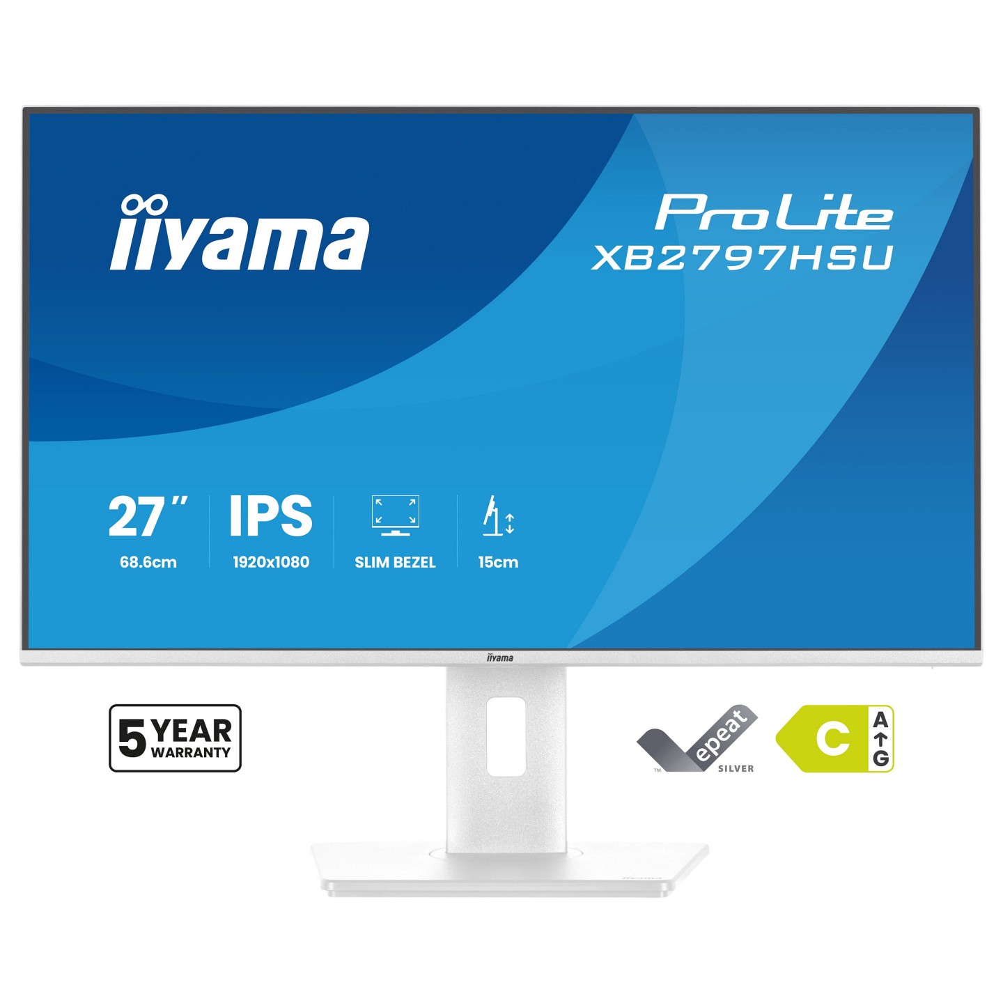IIYAMA 68.6cm (27') XB2797HSU-W1 16:9 HDMI+DP+2xUSB-C IPS — Buy in Cyprus with Fast Delivery