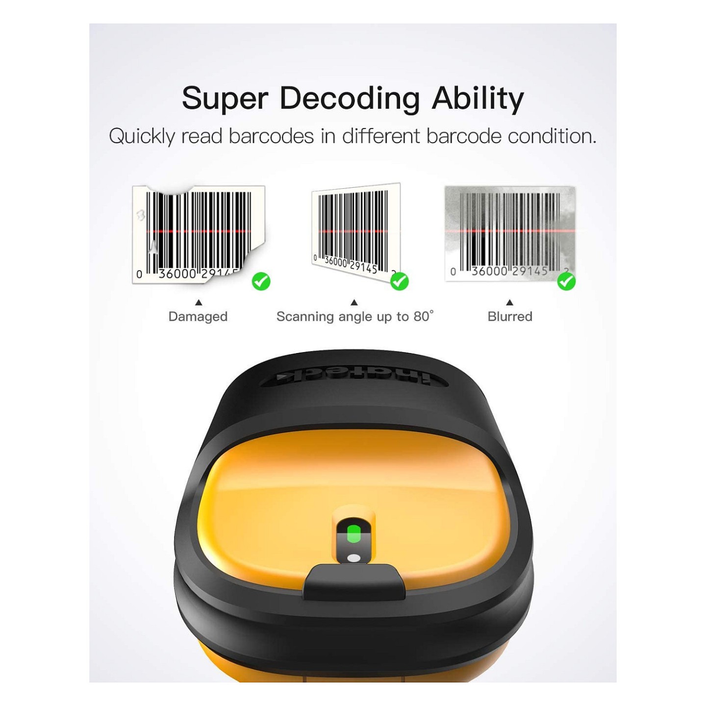 inateck Barcodescanner P6 yellow [BCST-P6_yellow] — Buy in Cyprus with Fast Delivery