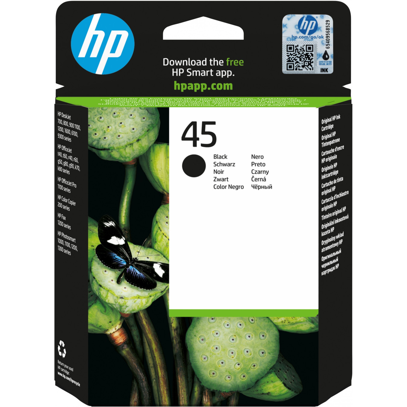 HP 45 Original Ink Cartridge - 514645AE - Black High Capacity 42ml (930 pages) - 1 Pack — Buy in Cyprus with Fast Delivery
