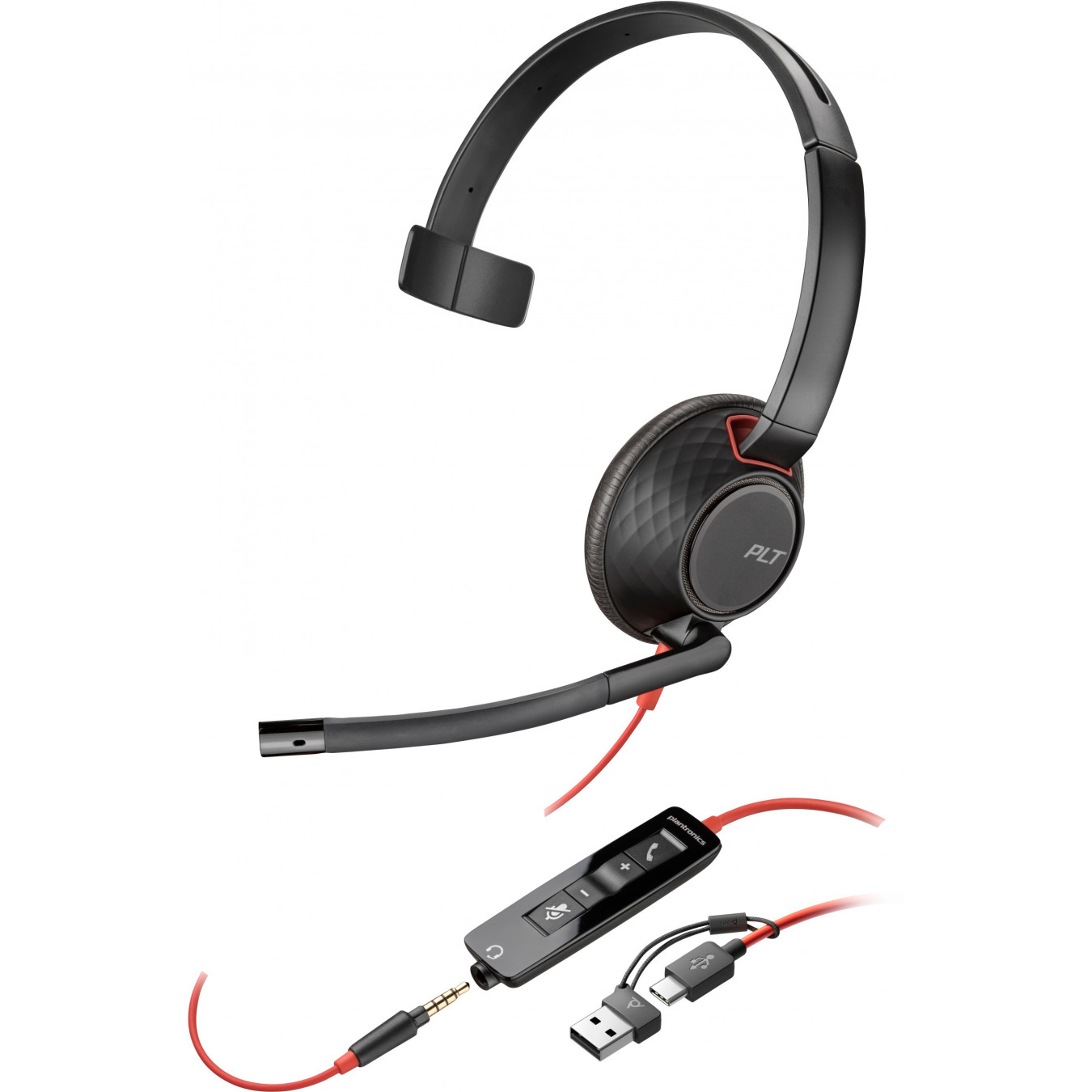 Poly Blackwire 5210 - C5210 - Monaural USB-C + 3.5mm Headset, Black — Buy in Cyprus with Fast Delivery