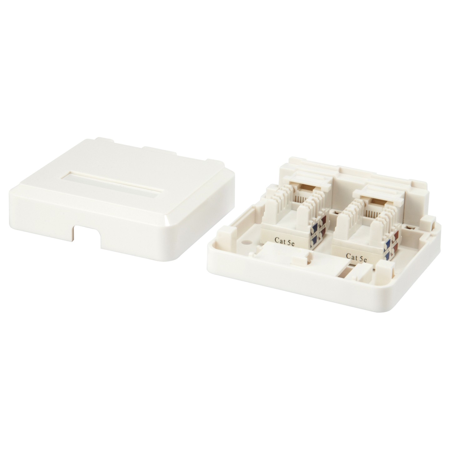 Equip Aufputzdose 2x Keystone Jack mit Abdeckung weiß — Buy in Cyprus with Fast Delivery