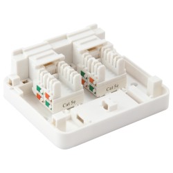 Equip Aufputzdose 2x Keystone Jack mit Abdeckung weiß — Buy in Cyprus with Fast Delivery