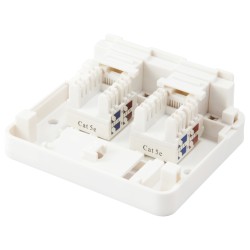 Equip Aufputzdose 2x Keystone Jack mit Abdeckung weiß — Buy in Cyprus with Fast Delivery