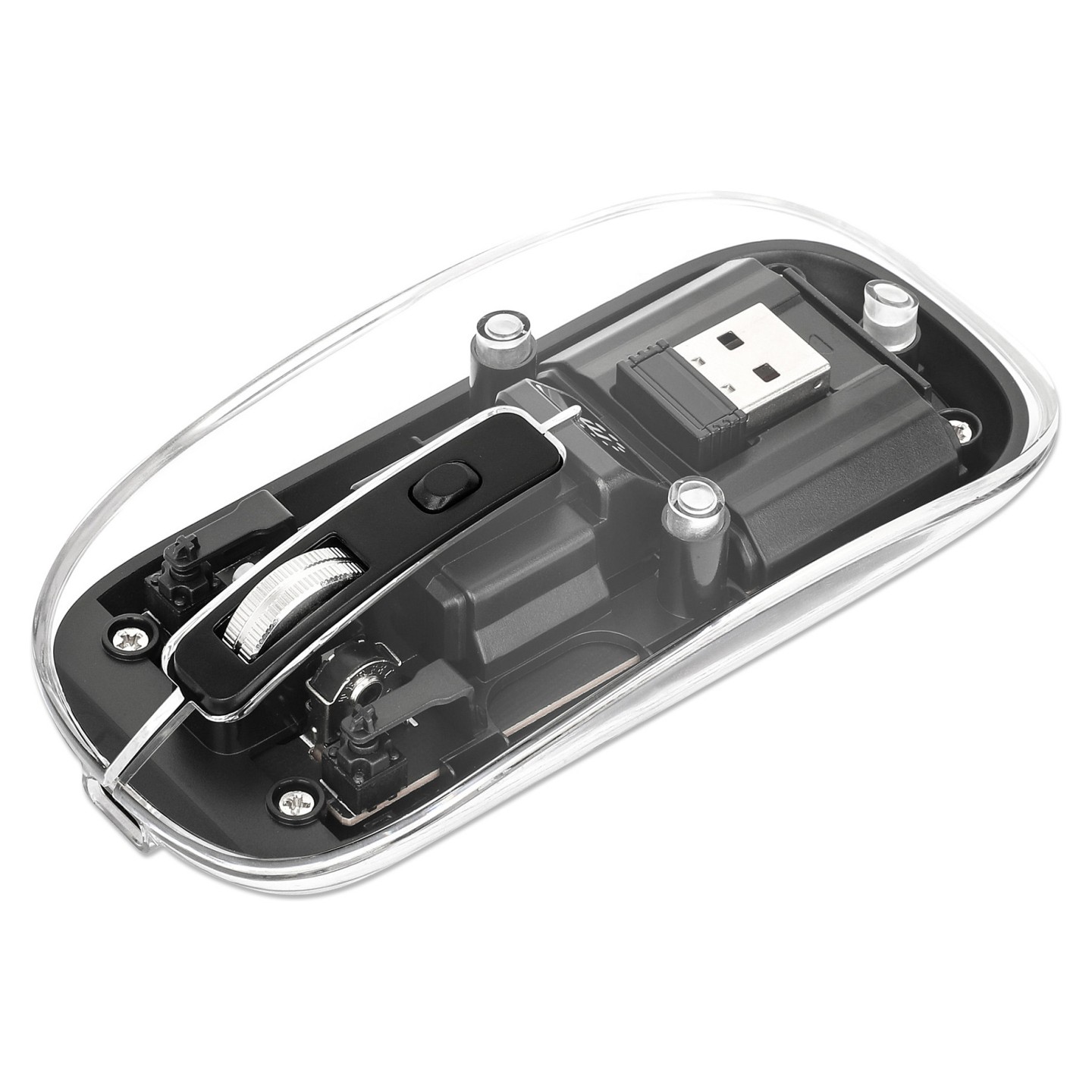 MANHATTAN Funkmaus USB-A 4Tasten RGB LED schwarz transparent — Buy in Cyprus with Fast Delivery
