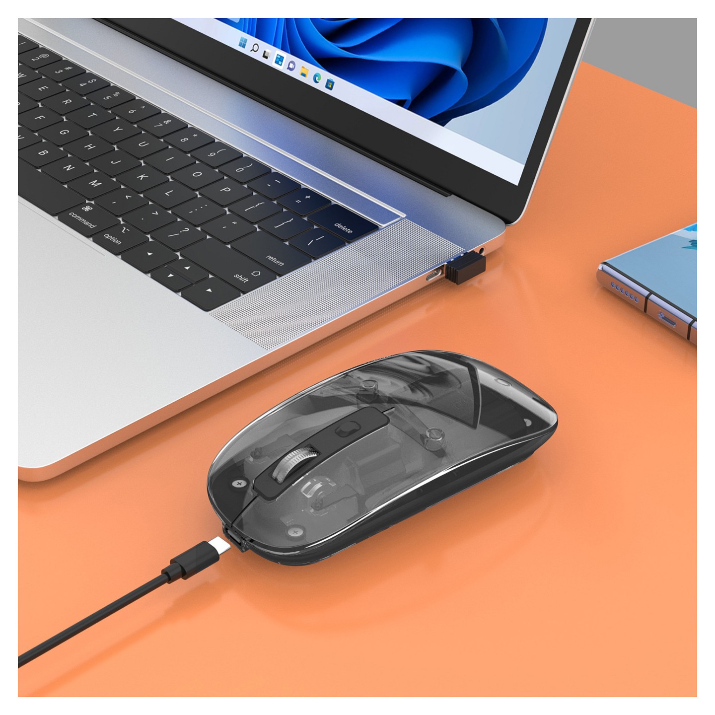 MANHATTAN Funkmaus USB-A 4Tasten RGB LED schwarz transparent — Buy in Cyprus with Fast Delivery