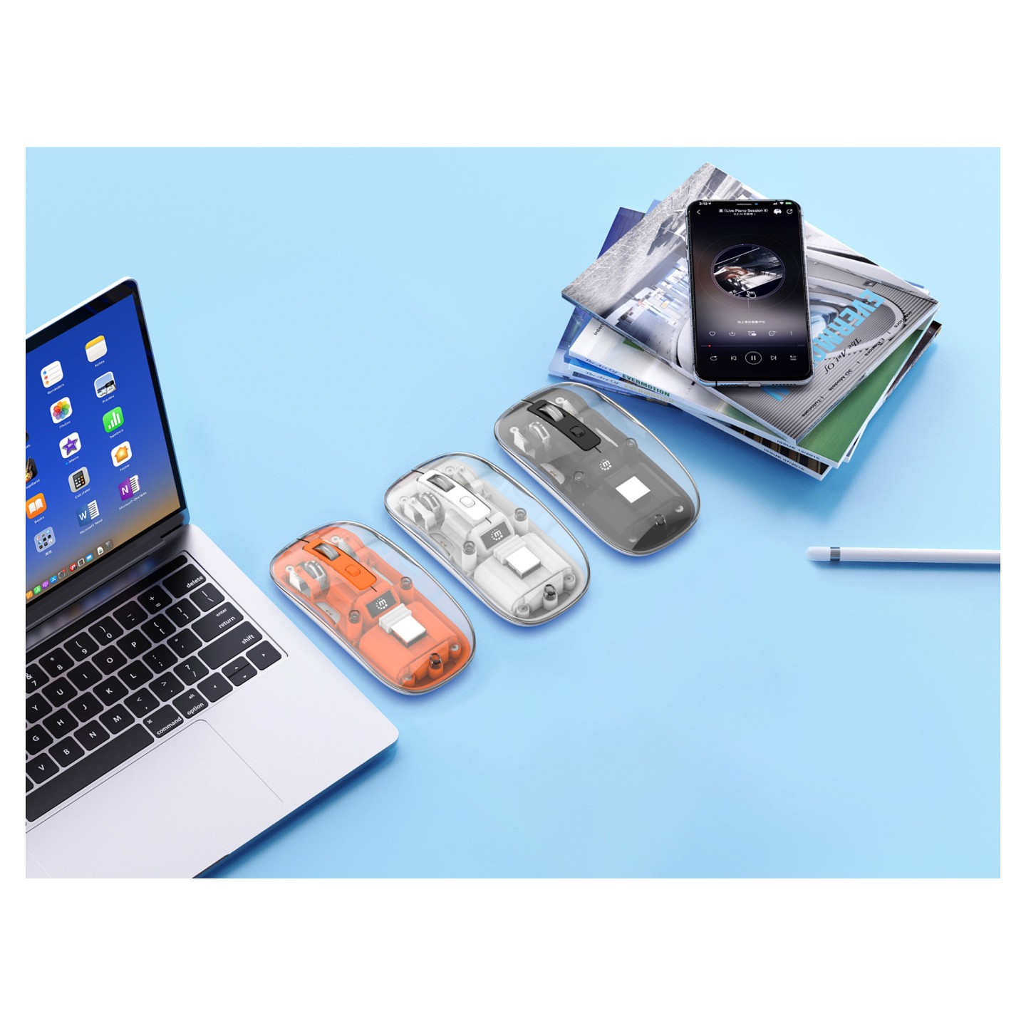 MANHATTAN Funkmaus USB-A 4Tasten RGB LED schwarz transparent — Buy in Cyprus with Fast Delivery