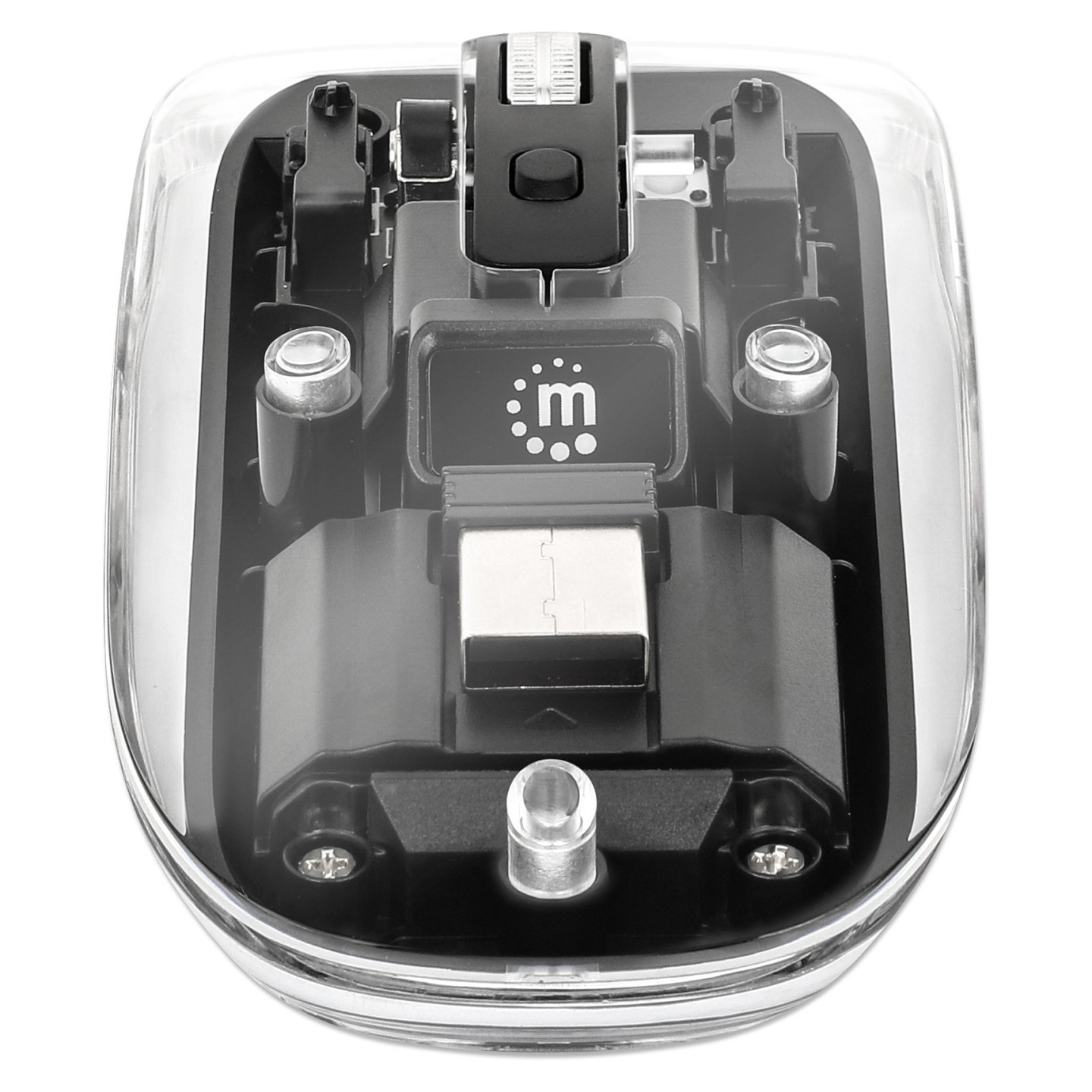 MANHATTAN Funkmaus USB-A 4Tasten RGB LED schwarz transparent — Buy in Cyprus with Fast Delivery