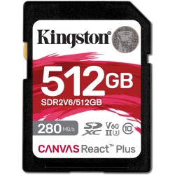 Buy Kingston Canvas React Plus 512GB SDXC UHS-II - Class 10 U3 V60, 280MB/s Read... in Cyprus, Nicosia, Limassol, Larnaka, Pafos
