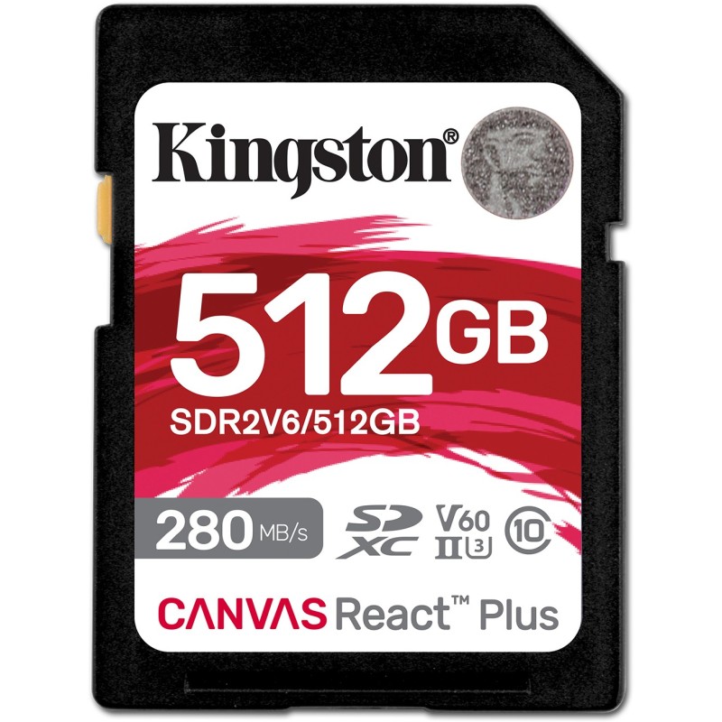 Buy Kingston Canvas React Plus 512GB SDXC UHS-II - Class 10 U3 V60, 280MB/s Read... in Cyprus, Nicosia, Limassol, Larnaka, Pafos