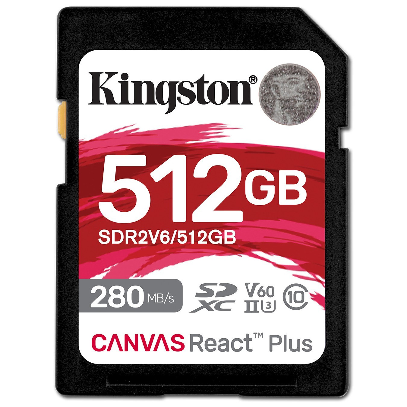 Kingston Canvas React Plus 512GB SDXC UHS-II - Class 10 U3 V60, 280MB/s Read & 150MB/s Write - Black