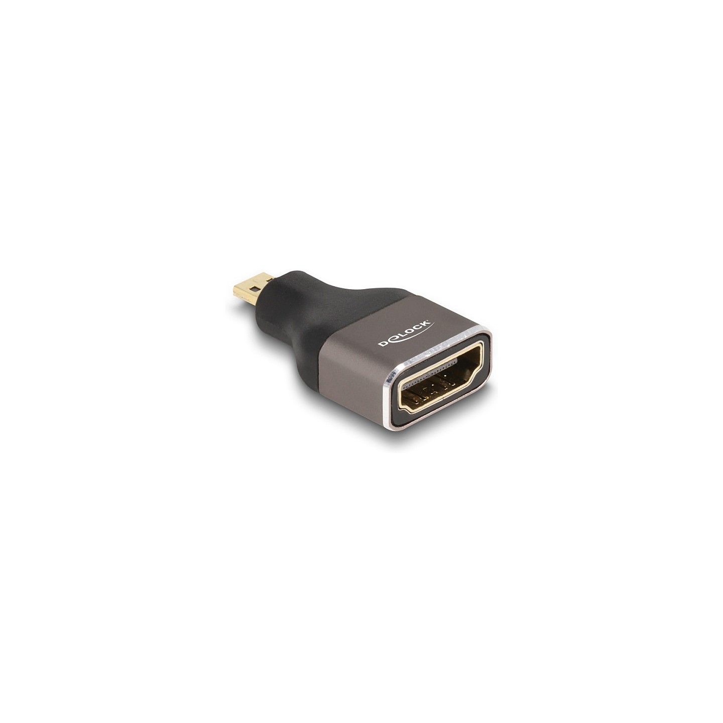 DELOCK HDMI Adapter Micro-D Stecker zu A Buchse 8K 60 Hz grau Metall — Buy in Cyprus with Fast Delivery