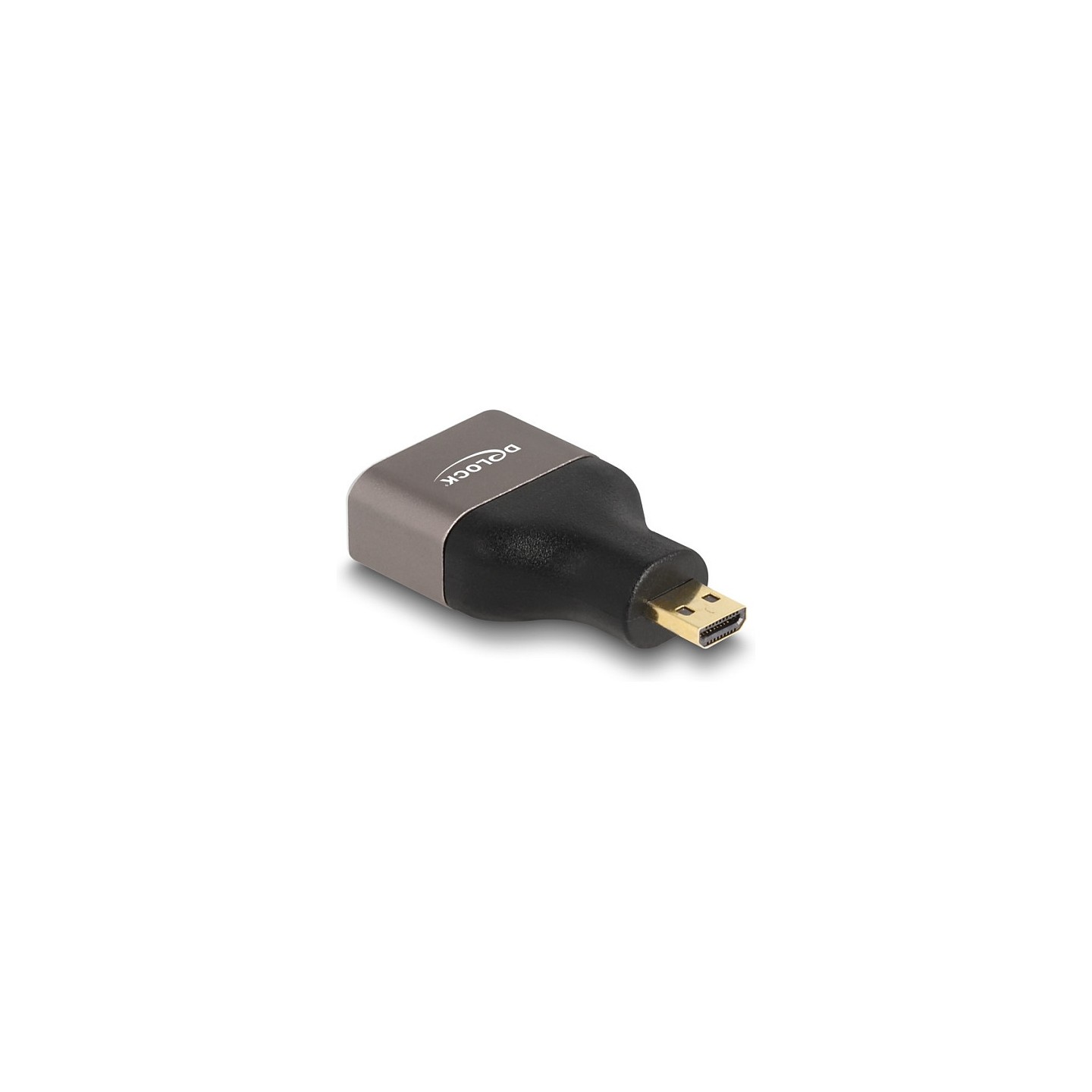 DELOCK HDMI Adapter Micro-D Stecker zu A Buchse 8K 60 Hz grau Metall — Buy in Cyprus with Fast Delivery