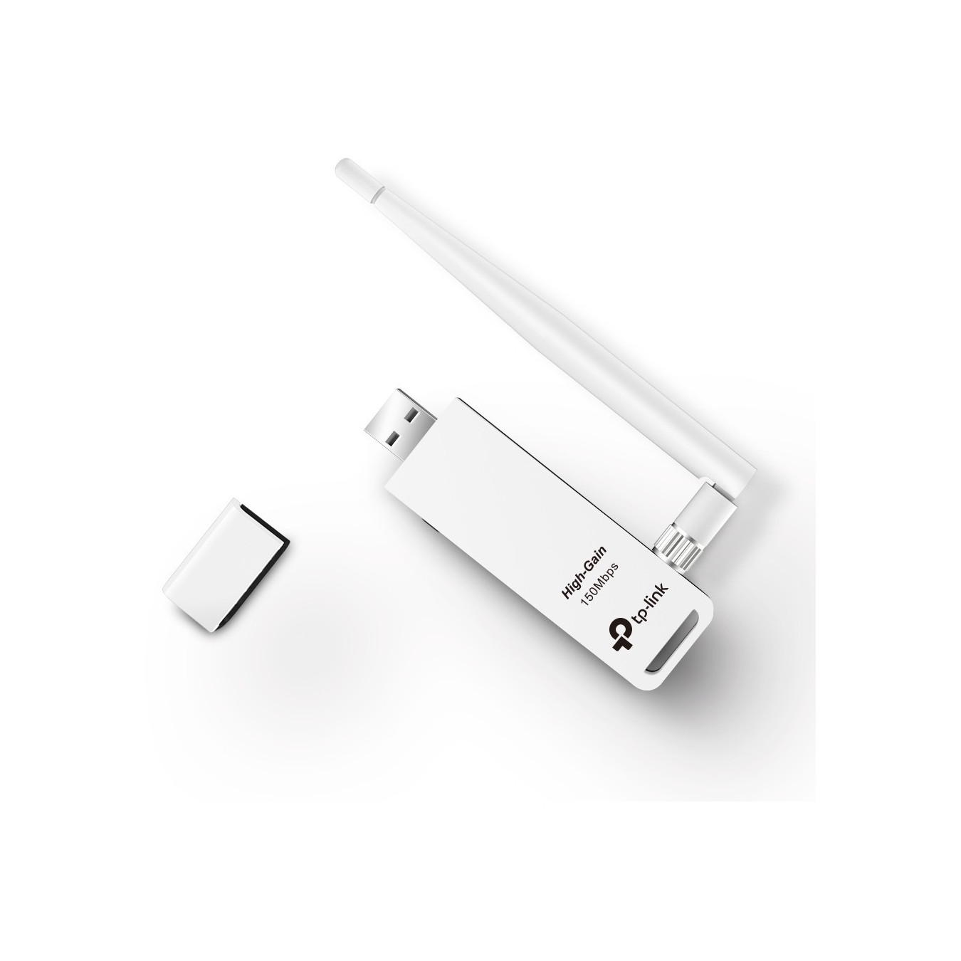 TP-Link TL-WN722N - 150Mbps High-Gain USB Wi-Fi Adapter - 2.4GHz, External 4 dBi Antenna, Black/White