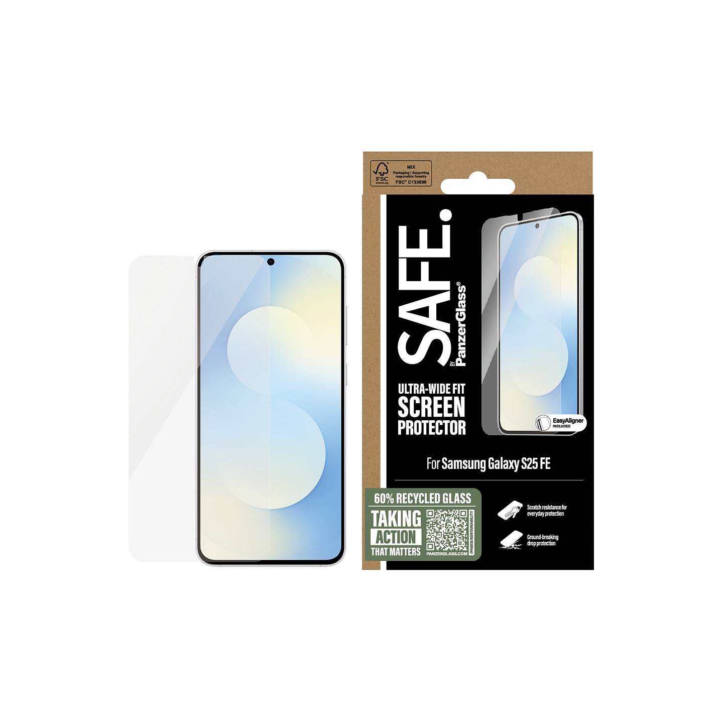 PanzerGlass SAFE. Screen Protector Samsung Galaxy S25 FE Ultra-Wide Fit — Buy in Cyprus with Fast Delivery