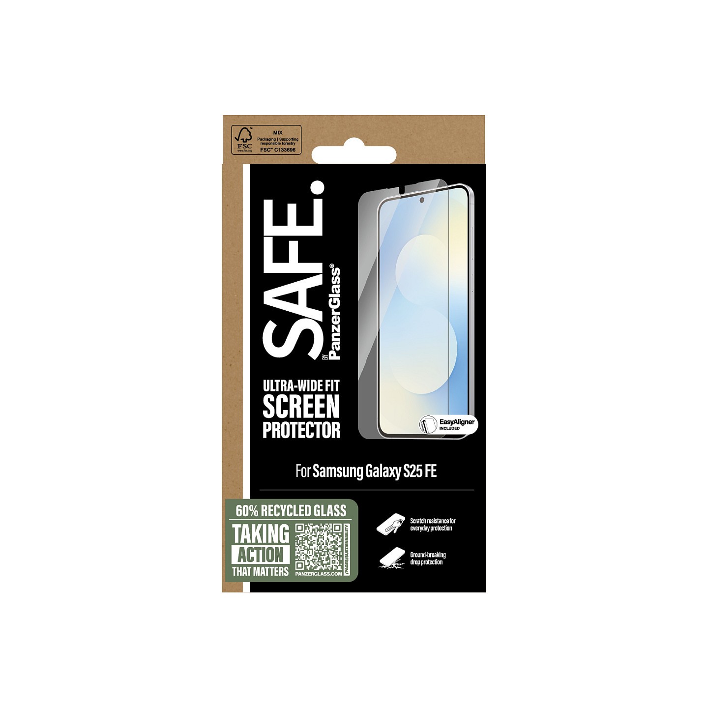 PanzerGlass SAFE. Screen Protector Samsung Galaxy S25 FE Ultra-Wide Fit — Buy in Cyprus with Fast Delivery