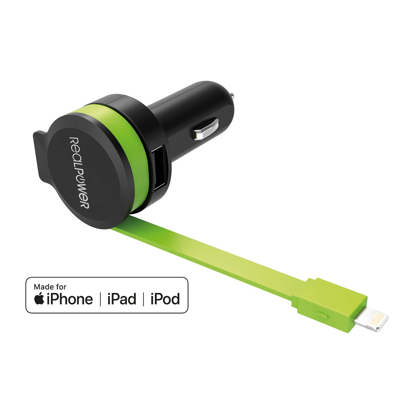 RealPower KFZ-Ladegerät Charger L 2400mA 1xUSB 1xLightning — Buy in Cyprus with Fast Delivery