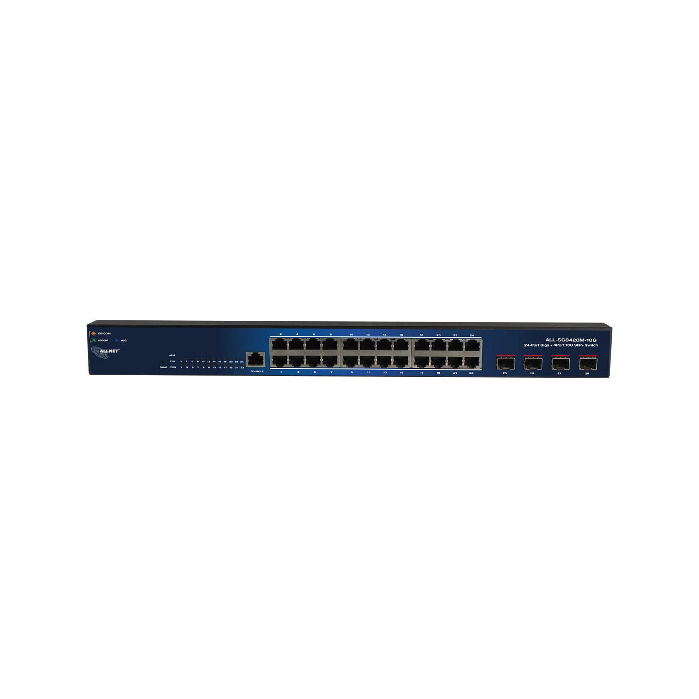 ALLNET Switch smart managed Layer2 24 Port • 24x GbE • 4x SFP+ • 19 • Lüfterlos • ALL-SG8428M-10G