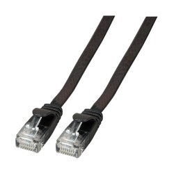 EFB RJ45 Flachpatchkabel U UTP. Cat.6A. PVC. 3m. schwarz — Buy in Cyprus with Fast Delivery