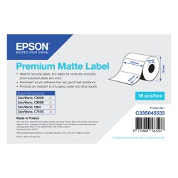 Epson Premium - Matte. gestanzte Etiketten - 102 x 152 mm - 225 Etikett(en) - für Epson TM-C3400-LT