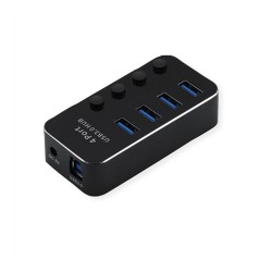 ROLINE USB 3.2 Gen 1 Notebook Hub. 4 Ports. einzeln schaltbar. schwarz — Buy in Cyprus with Fast Delivery