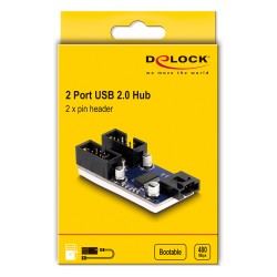 DELOCK USB 2.0 Pfostenstecker Hub 2 Port — Buy in Cyprus with Fast Delivery