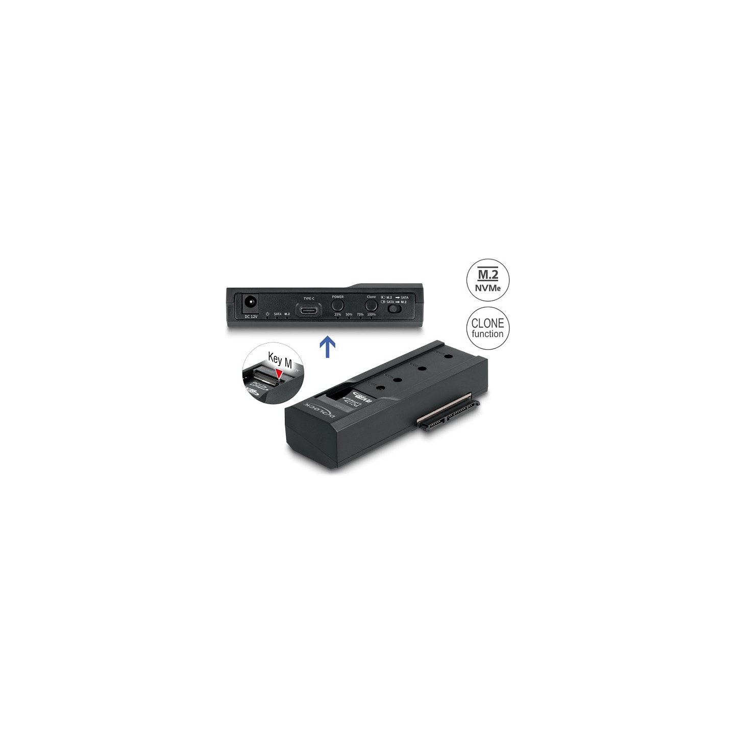 DELOCK USB Type-C Konverter fur 1 x M.2 NVMe SSD + 1 x SATA SSD HDD mit Klon Funktion — Buy in Cyprus with Fast Delivery