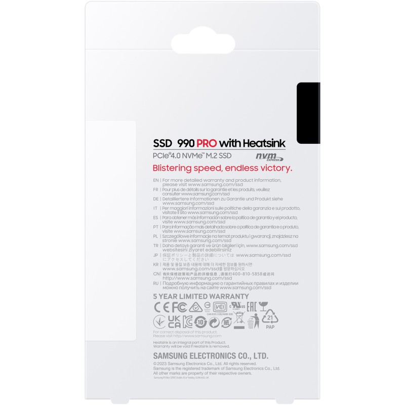 Buy Samsung 990 PRO 2TB M.2 NVMe SSD (MZ-V9P2T0) - Heatsink, PCIe 4.0 x4, 7450 M... in Cyprus, Nicosia, Limassol, Larnaka, Pafos