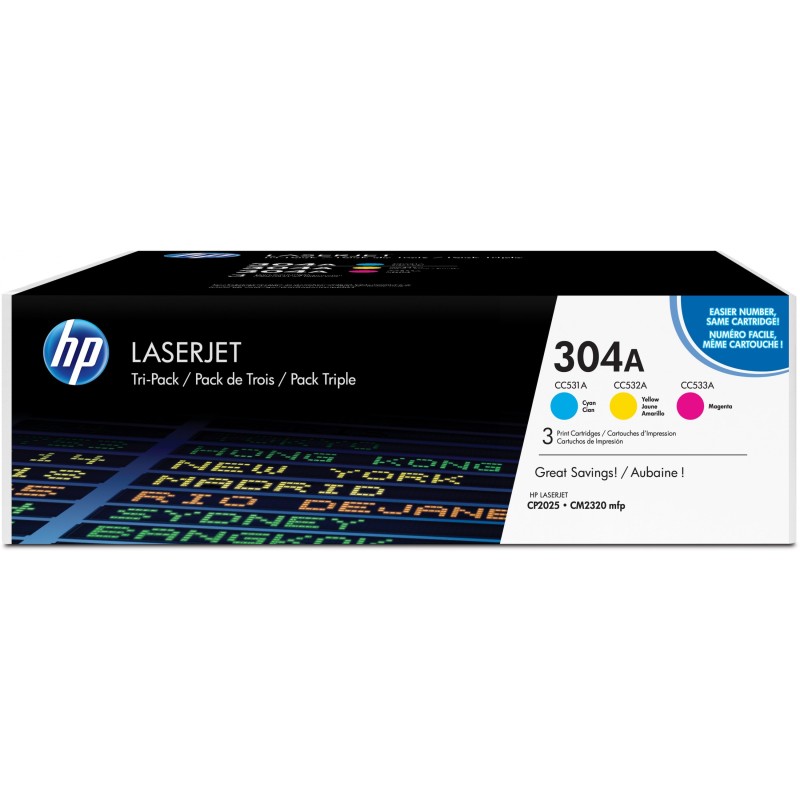 Buy HP 304A Original Toner 3-Pack - CF372AM - Cyan, Magenta, Yellow, 2,800-page ... in Cyprus, Nicosia, Limassol, Larnaka, Pafos