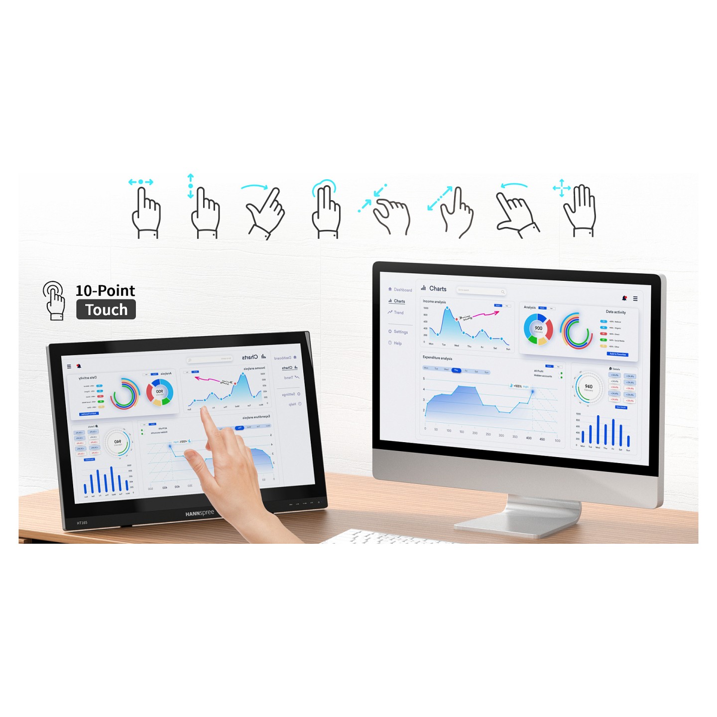 Hannspree HT165HPB Full HD Touch Display 39.6 cm (15.6') — Buy in Cyprus with Fast Delivery