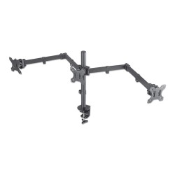 MANHATTAN LCD Monitorhalterung fuer 3 Displays zweichfach schwenkbar Tischhalterung mit 2 Monitorarmen bis 68.58cm 27...