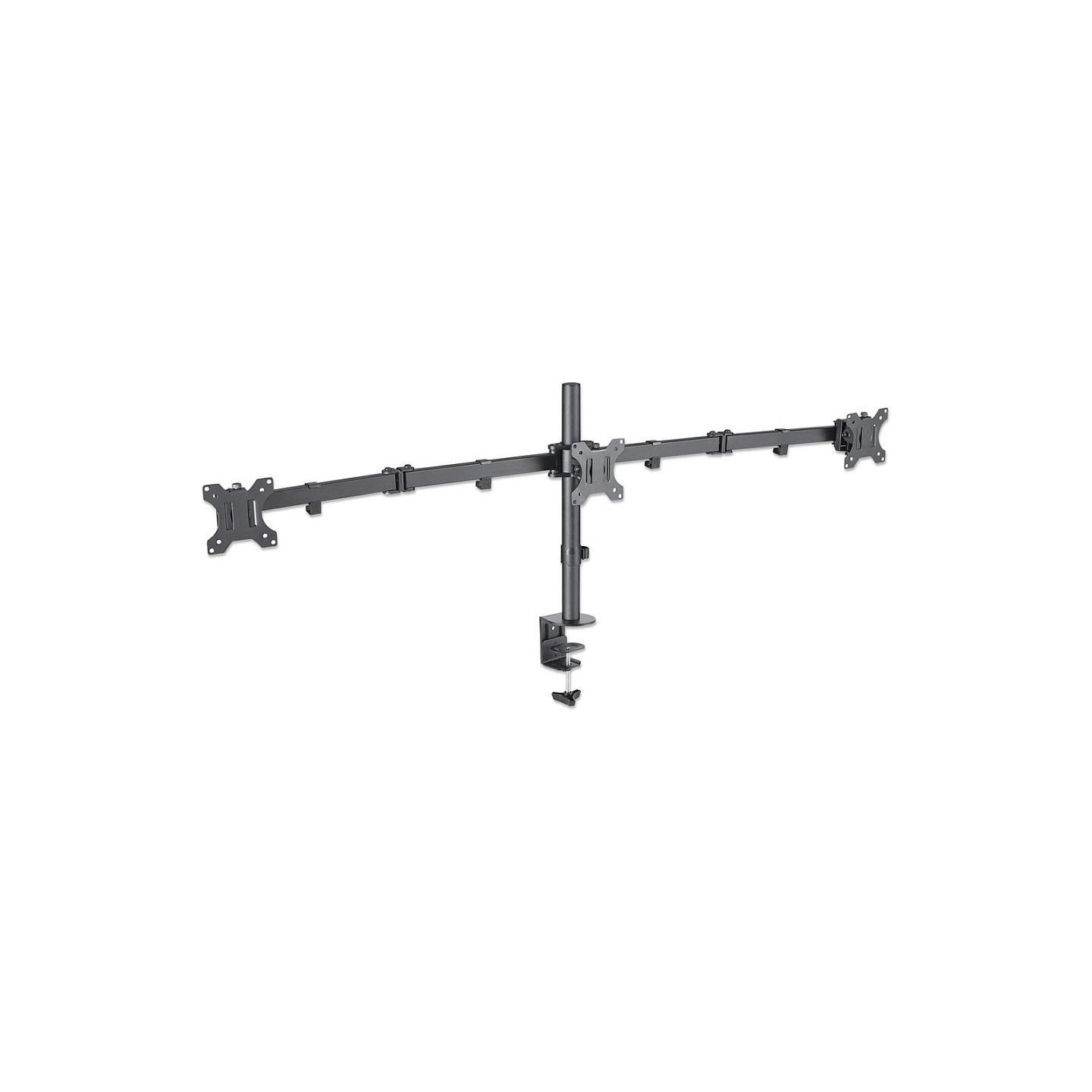MANHATTAN LCD Monitorhalterung fuer 3 Displays zweichfach schwenkbar Tischhalterung mit 2 Monitorarmen bis 68.58cm 27...